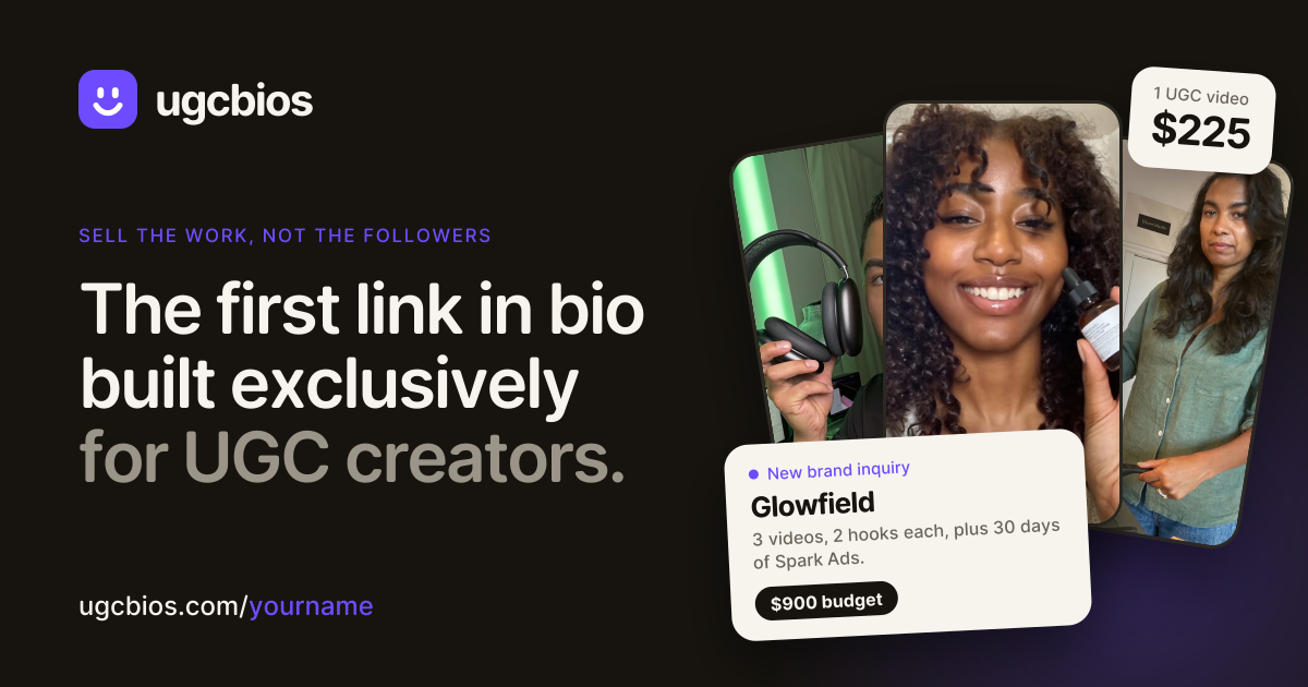 ugcbios: the first link in bio built exclusively for UGC creators